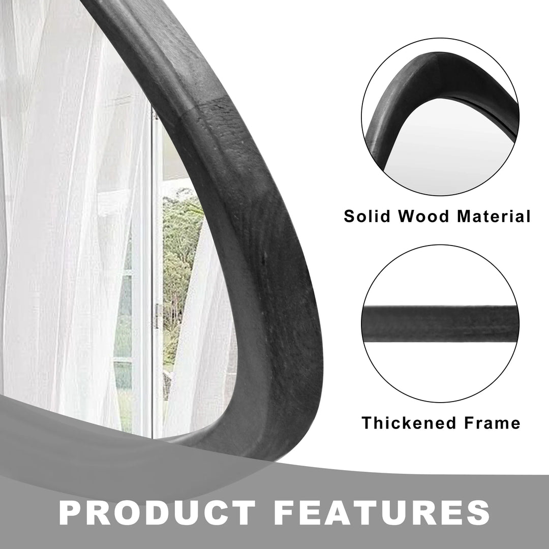 Irregular Mirror Asymmetrical Wood Wall Mirror