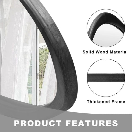 Irregular Mirror Asymmetrical Wood Wall Mirror