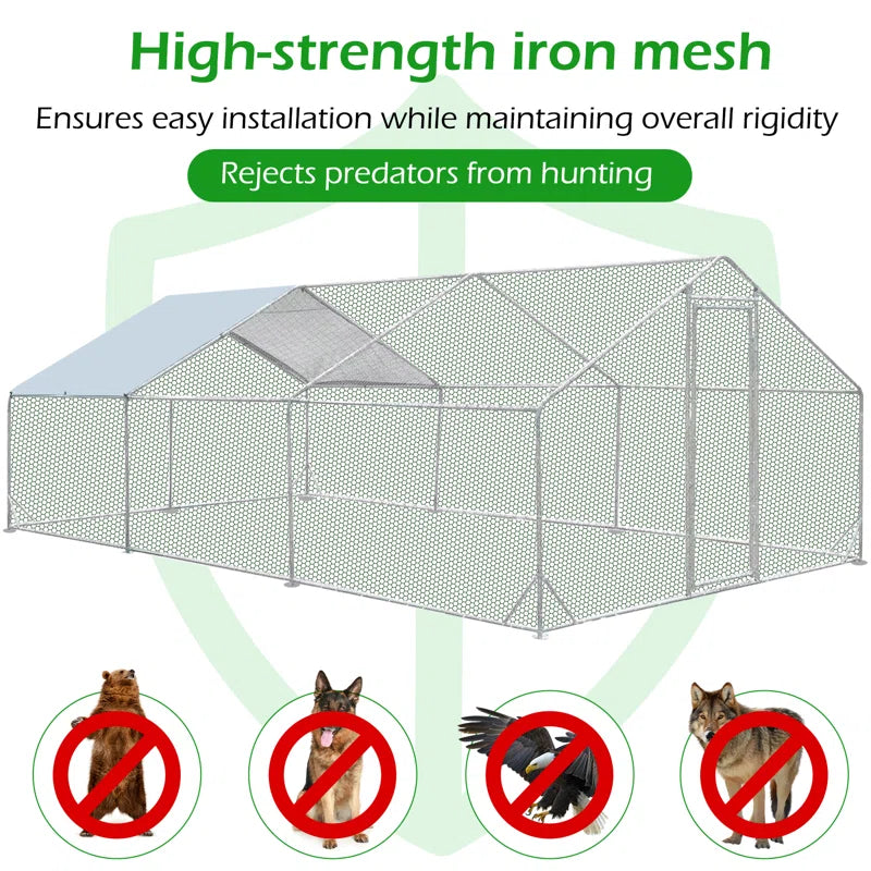 Derward 200 Square Feet Walk in Chicken Run for up to 20 Chickens