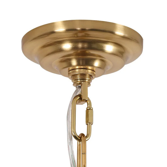 20 In. Gold Modern Glass Chandelier 5-Light Glam Dimmable Pendant Light Fixture for Dining Room