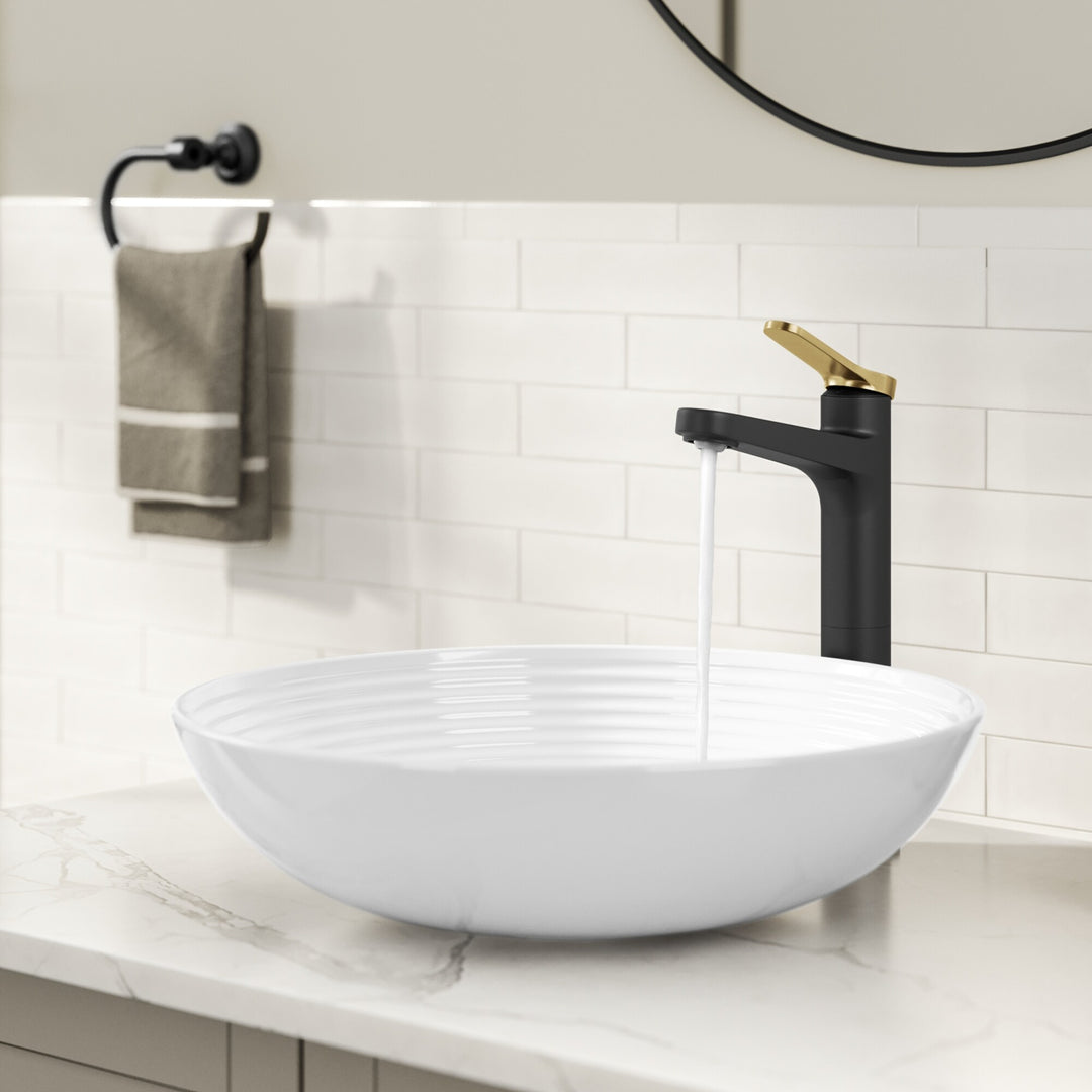 Indy Single Handle Vessel Bathroom Faucet with Pop up Drain