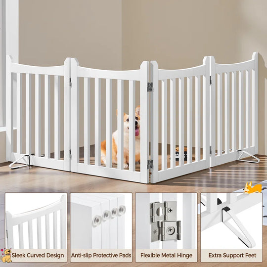 79.5" Long and 24" Tall Freestanding Wooden Dog Gate