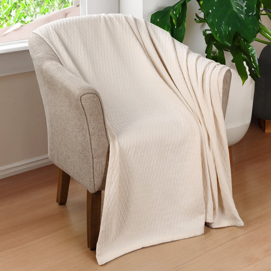 Diamond Weave All-Season Bedding Cotton Blanket