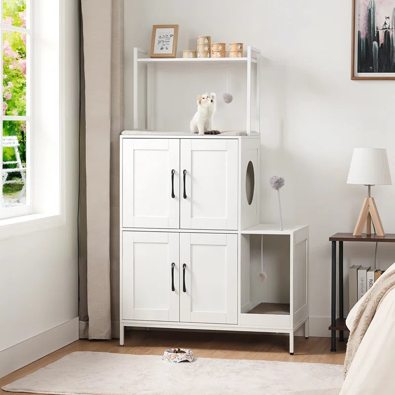 2 in 1 Hidden Cat Litter Box Enclosure Furniture