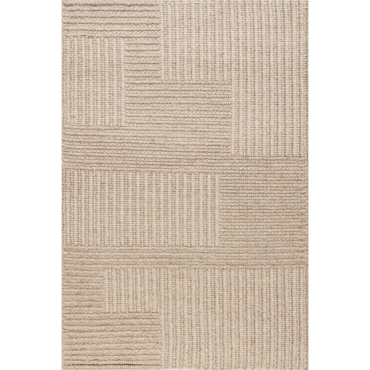 Dorene Contemporary High-Low Striped Wool Area Rug