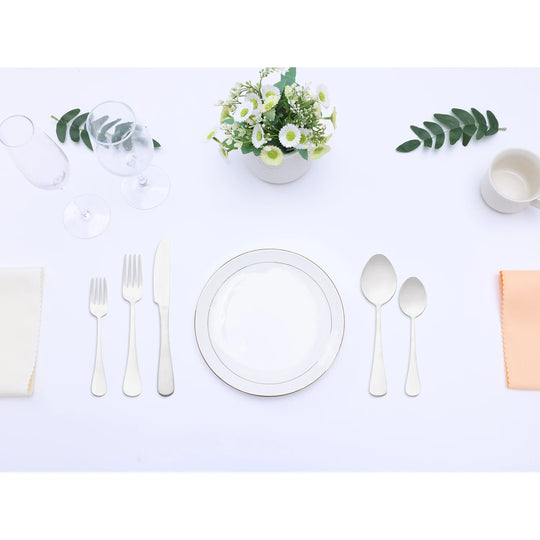 20 PCS Silverware Set, Stainless Steel Flatware, Mirror Polished Cutlery Set, Serving Utensils Set for Kitchen Dining - 20 PCS