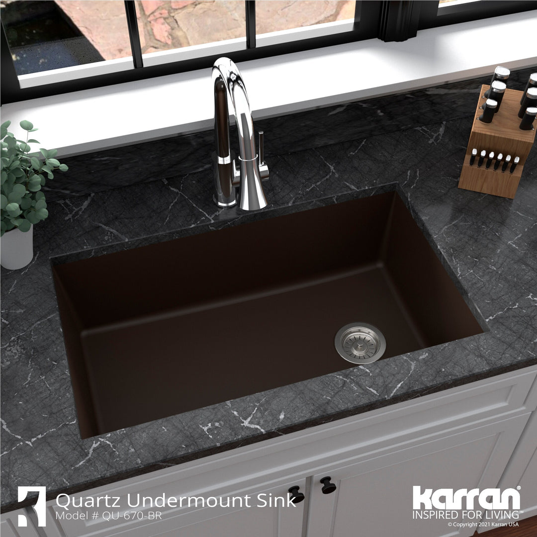 Undermount Quartz Single-Bowl Kitchen Sink