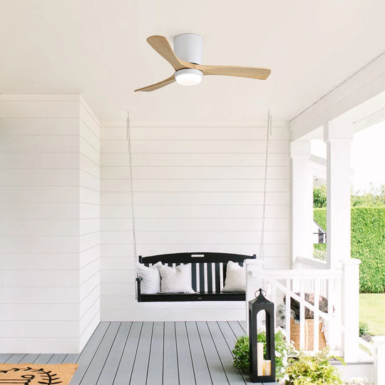 Sofucor 42"/48"/ 52"/60"Noiseless Walnut Wood Ceiling Fan with Remote Control, Integrated Light Optional