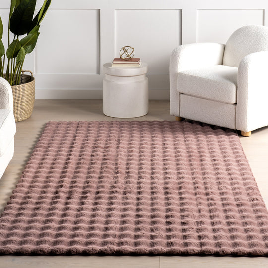 Jeni Solid Plush Machine Washable Area Rug