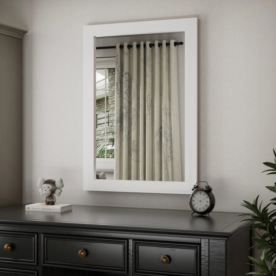Farmhouse Barn Door Solid Wood Frame Bathroom Vanity Wall Mirror