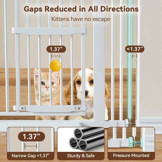 Ermila 55.1" Extra Tall Pet Gate, 29.5-40.6" Extra Wide Heavy Duty Metal Safety Gates, Dog Gates Baby Gates with Adjustable Cat Door