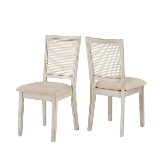 Eleanor Beige Linen Rattan Dining Chairs (Set of 2) by  Classic