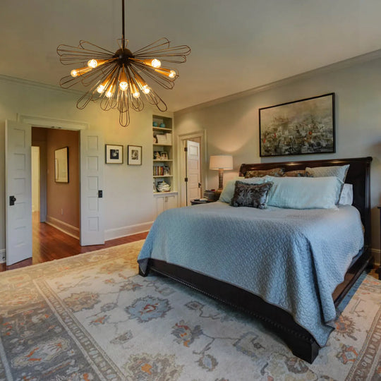 10-Light 34" W Contemporary Geometric Dandelion Sputnik Sphere Chandelier