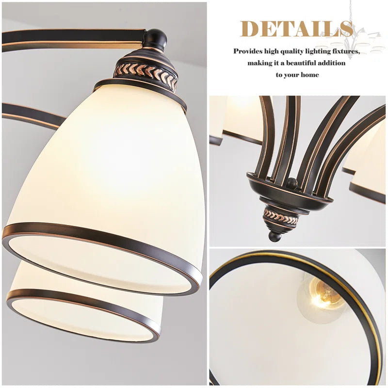 8-Light Steel Dimmable Classic / Traditional Chandelier