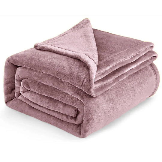 Cozy Microfiber Extra Soft Solid Color Throw Bed Blanket