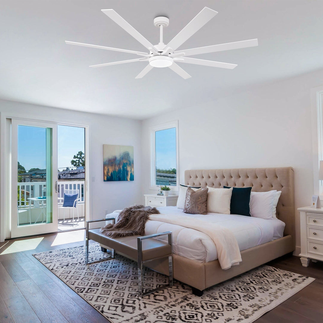65-Inch Modern Reversible Dimmable Large Ceiling Fan with Light and Remote