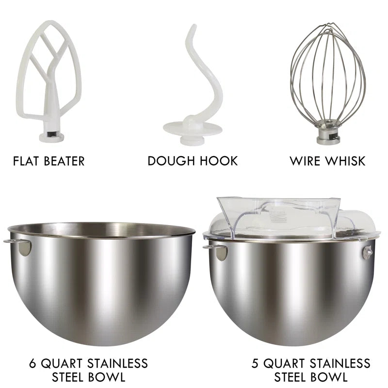 Elite 6 Qt Bowl-Lift Stand Mixer with Countdown Timer, 600 Watts
