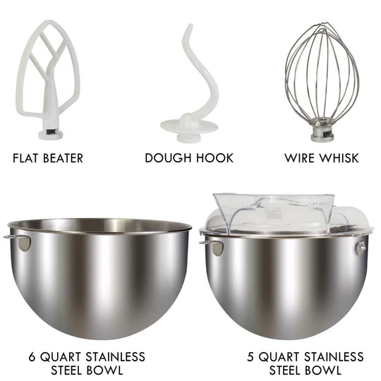 Elite 6 Qt Bowl-Lift Stand Mixer with Countdown Timer, 600 Watts