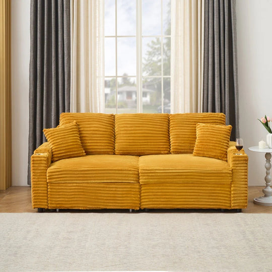 80" Cordylona Sofa, Cup Holder, Ottoman Storage