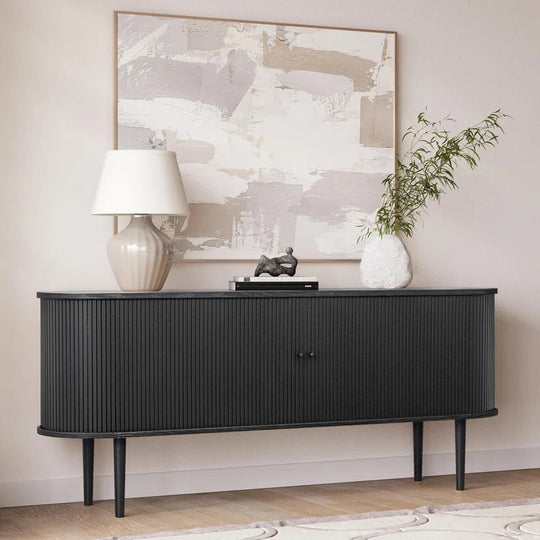 Sideboard Cabinet with Doors and Shelves - Cabinet for Living Room, Bedroom, Entryway and Office Credenza. Kitchen Buffet, Modern Media Console Table with Storage