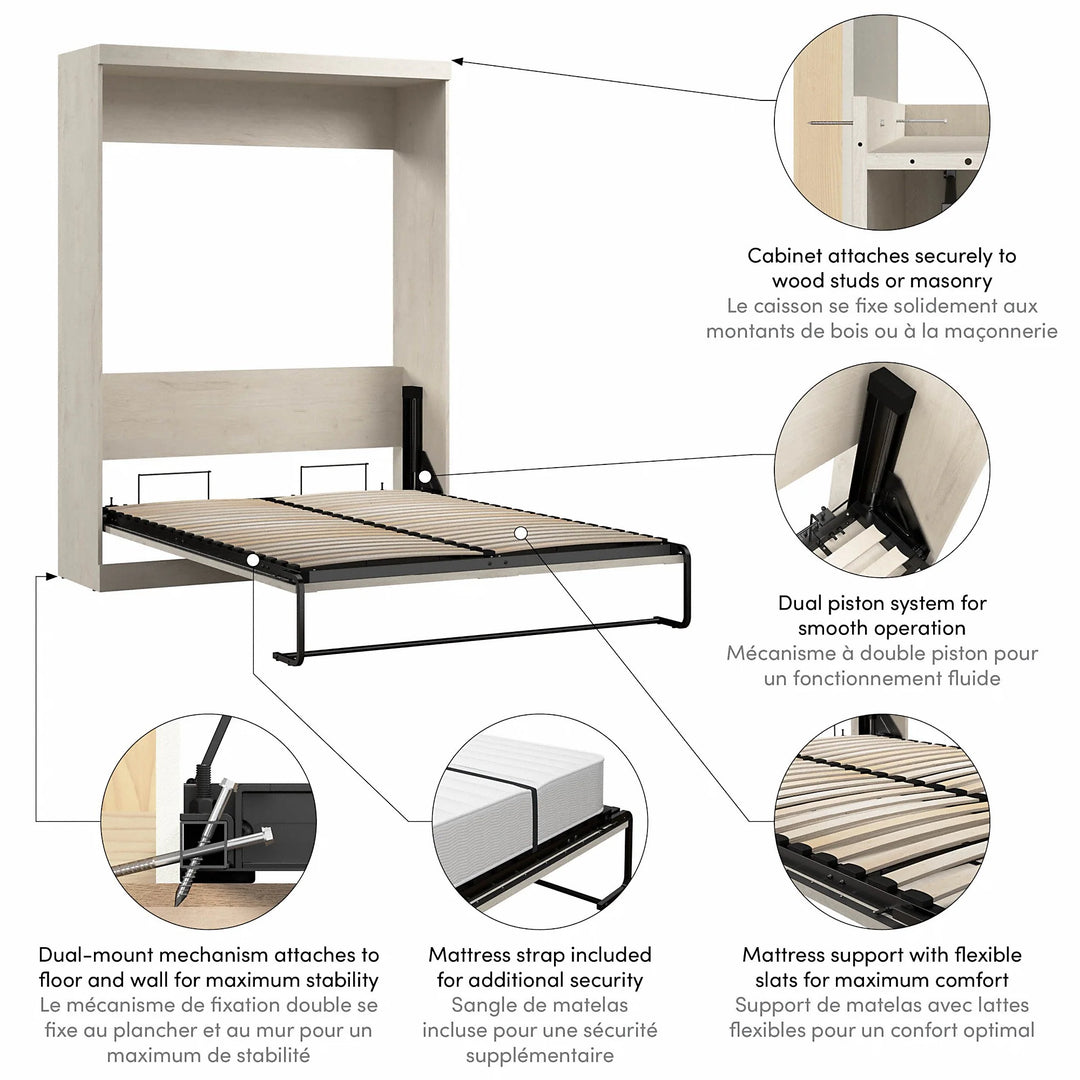 Pur 65W Queen Murphy Bed for Multipurpose Room by