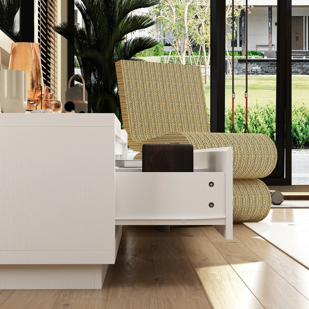 Entertainment Center Table Retracted Extendable TV Stand in Stretch