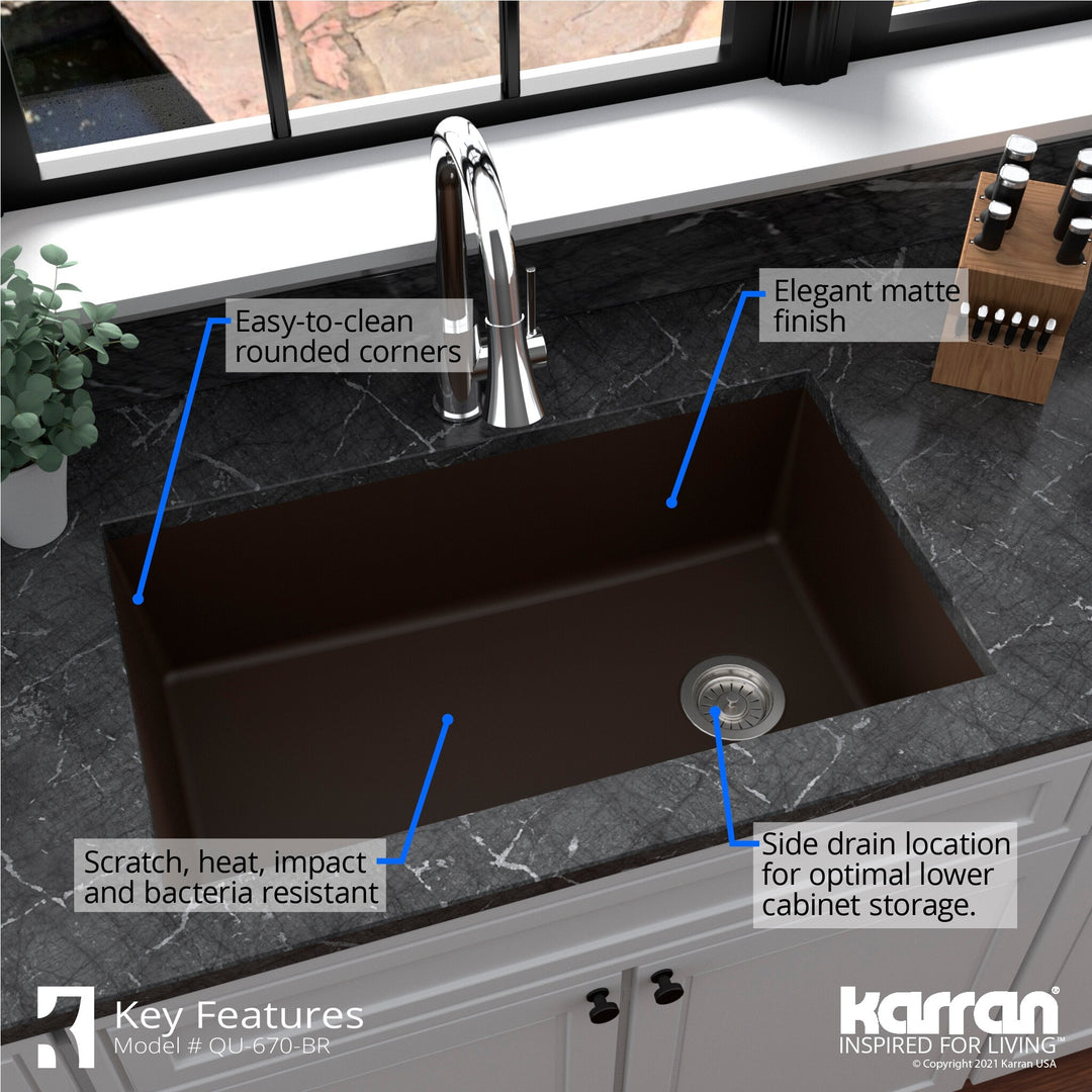 Undermount Quartz Single-Bowl Kitchen Sink
