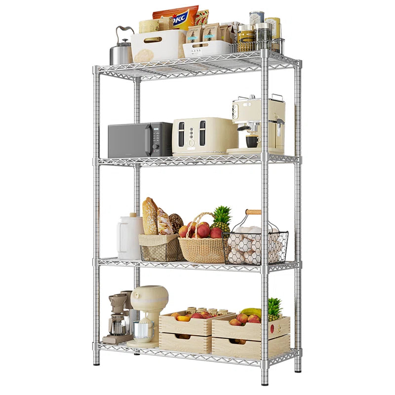 Height-Adjustable Garage Wire Shelving Unit for Kitchen, Laundry Room, Pantry, Warehouse, Basement