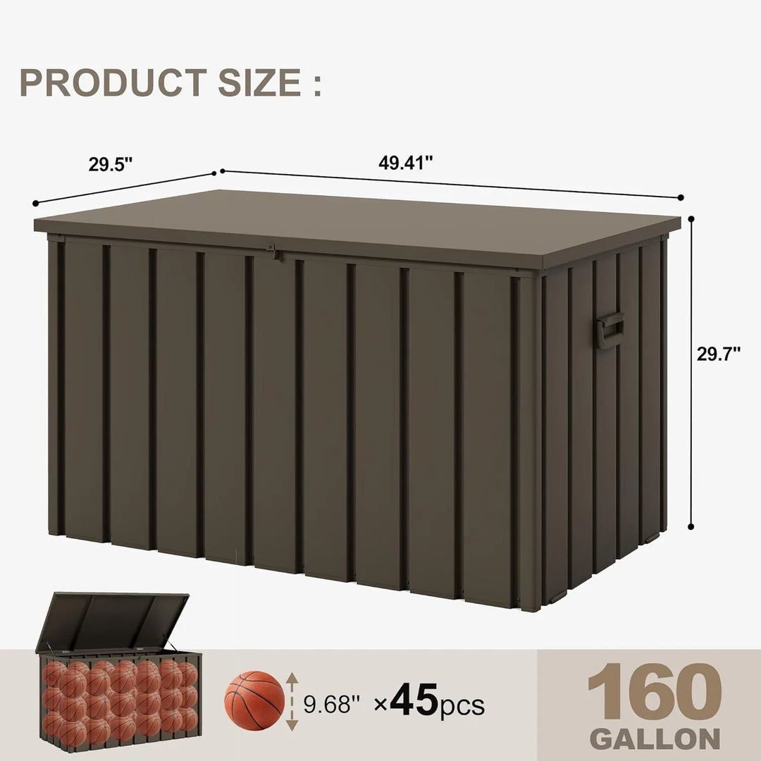 Outdoor Deck Box Waterproof Lockable Storage Box Container with Lid