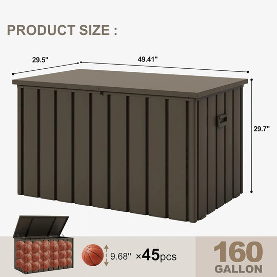 Outdoor Deck Box Waterproof Lockable Storage Box Container with Lid