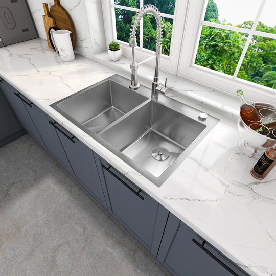 Drop in Double Bowl 304 Stainless Steel Kitchen Sink