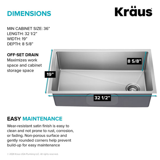 Fairlane Undermount 18 Gauge Stainless Steel Kitchen Sink