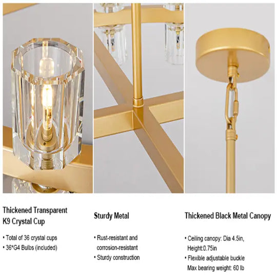 Wagon Wheel Chandelier with Crystal Shade