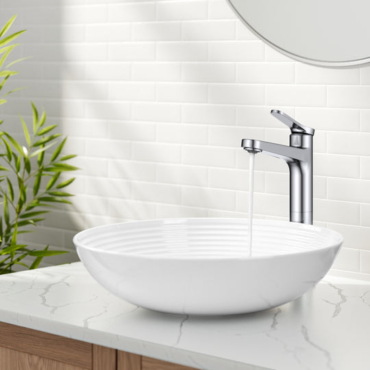 Indy Single Handle Vessel Bathroom Faucet with Pop up Drain
