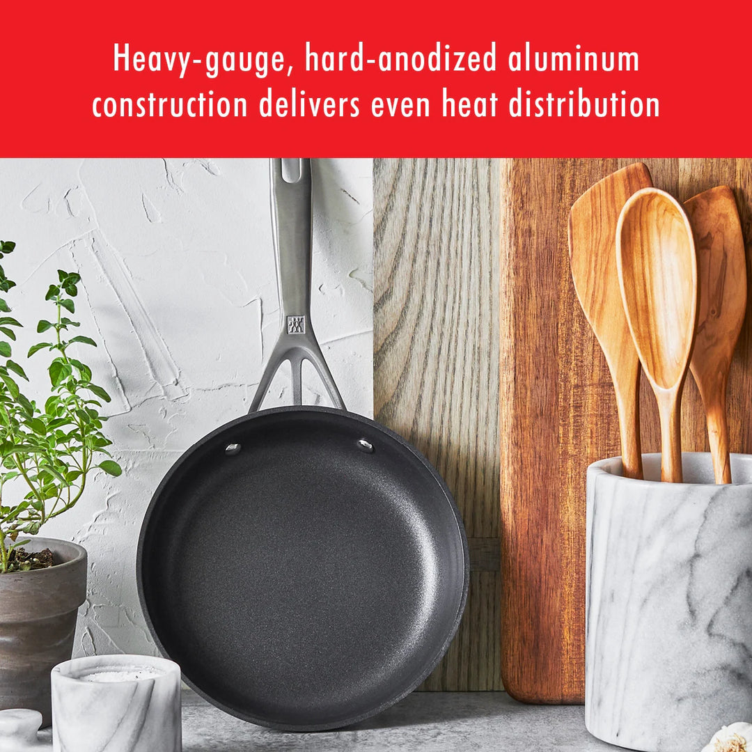 Motion Nonstick Hard-Anodized 10-Piece Cookware Set in Grey, Dutch Oven, Fry Pan, Saucepan - 10-Pc
