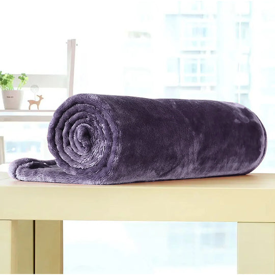 Cozy Microfiber Extra Soft Solid Color Throw Bed Blanket