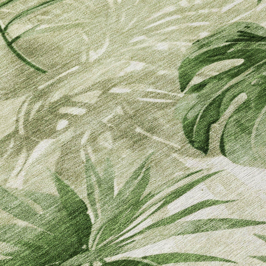 Machine Washable Indoor/ Outdoor Coastal Palm Chantille Rug