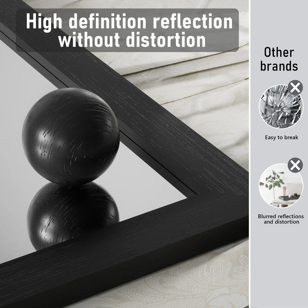 Farmhouse Barn Door Solid Wood Frame Bathroom Vanity Wall Mirror