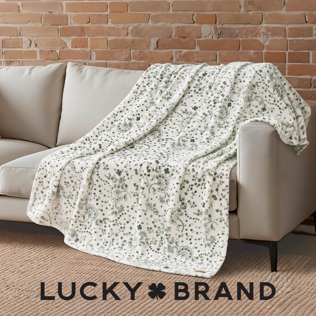 Lucky Clovers Plush Throw Blankets