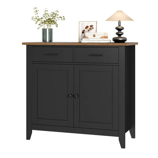 Ailynn Wood Accent Cabinets with 2 Drawers & 2 Doors