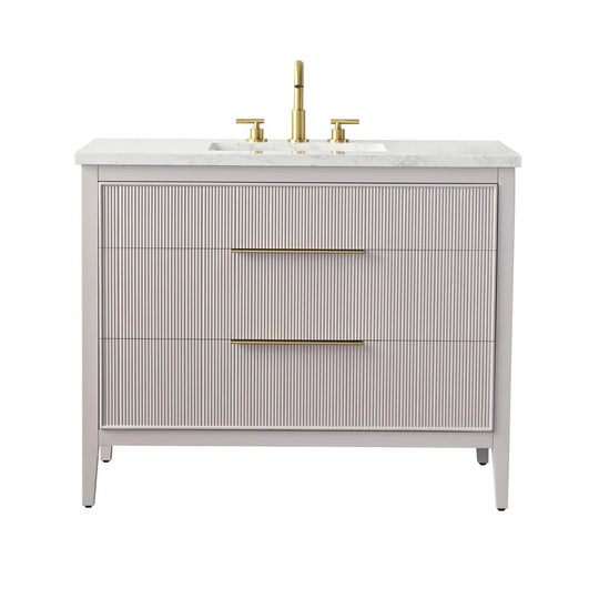 Bilroy Egremt 42'' Single Bathroom Vanity with Engineered Stone Top