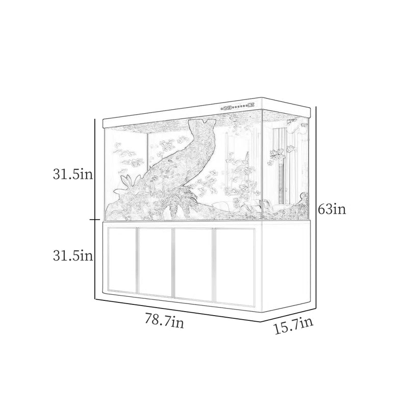 Modern Minimalist Rectangular Eco Aquarium Tank