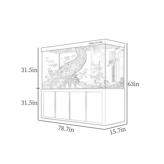 Modern Minimalist Rectangular Eco Aquarium Tank