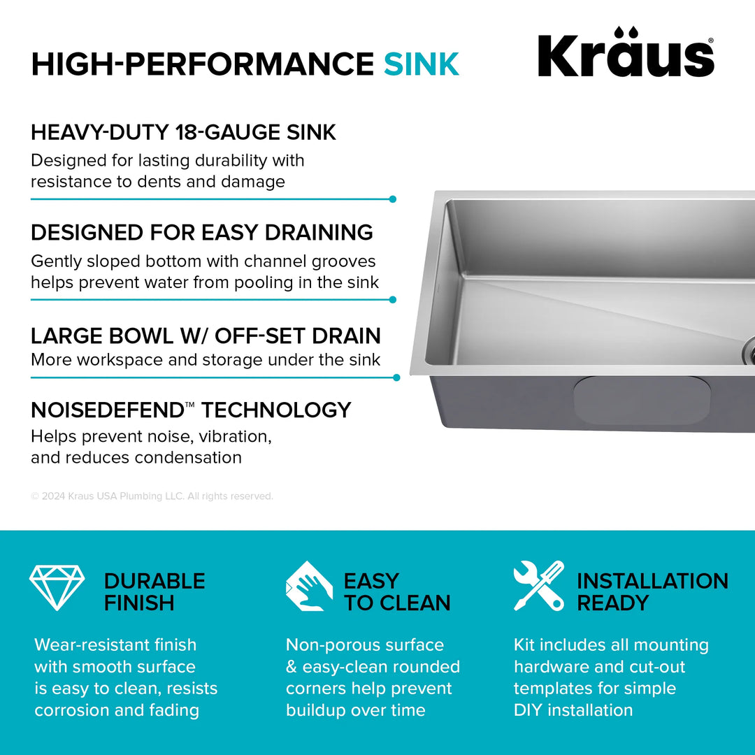 Fairlane Undermount 18 Gauge Stainless Steel Kitchen Sink