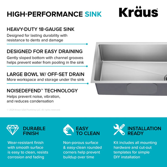 Fairlane Undermount 18 Gauge Stainless Steel Kitchen Sink