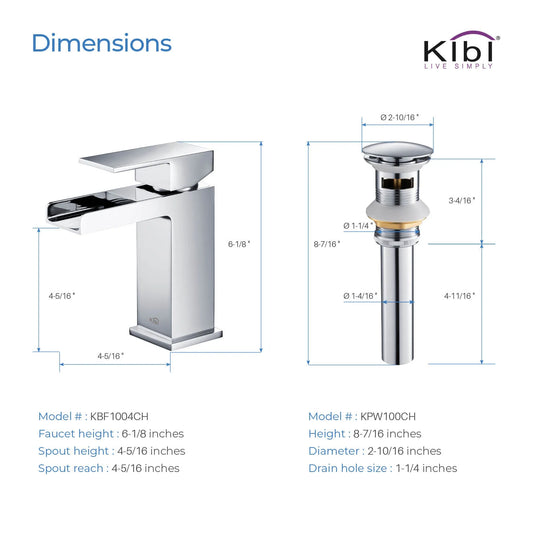 Waterfall Single Handle Bathroom Faucet