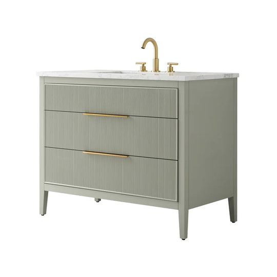 Bilroy Egremt 42'' Single Bathroom Vanity with Engineered Stone Top