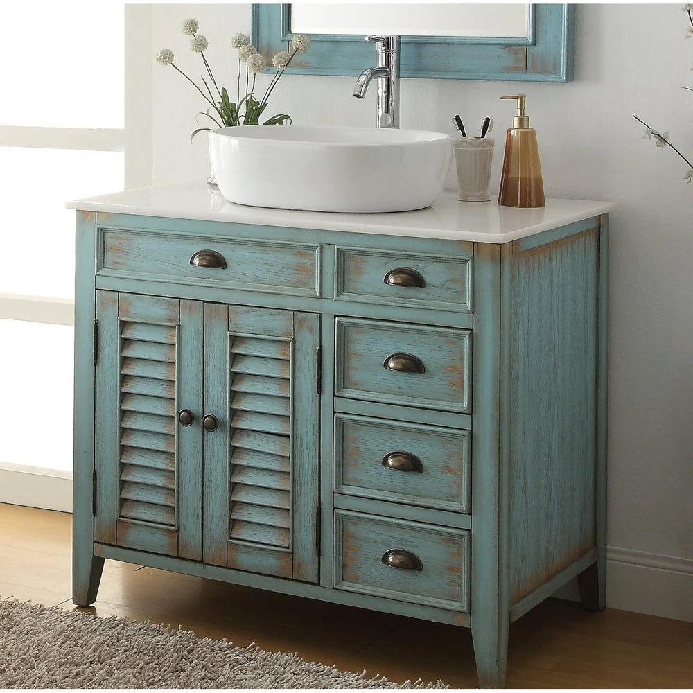 36" Benton Collection Abbeville Farmhouse Bath Vanity & Mirror