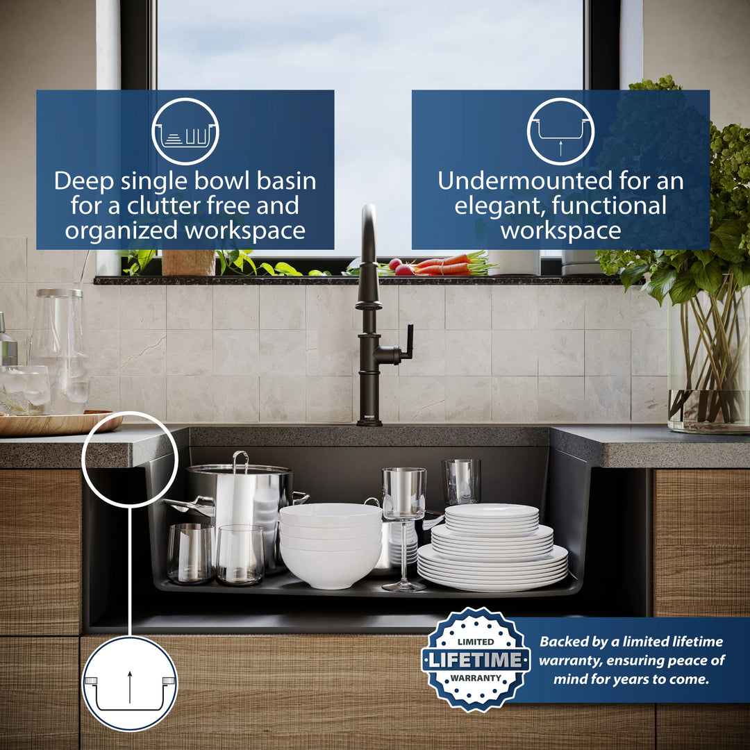 Undermount Quartz Single-Bowl Kitchen Sink