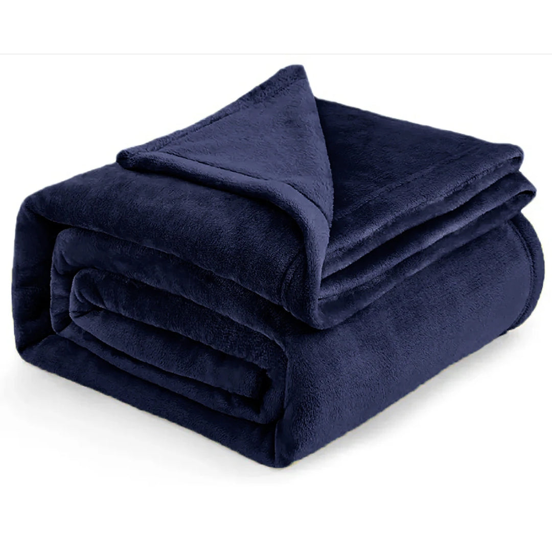 Cozy Microfiber Extra Soft Solid Color Throw Bed Blanket